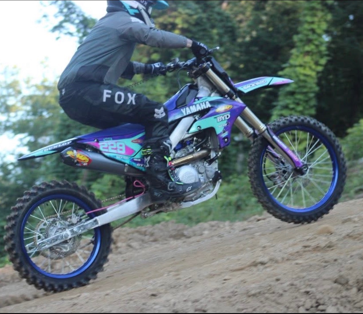 Moonshine dirt bike race action